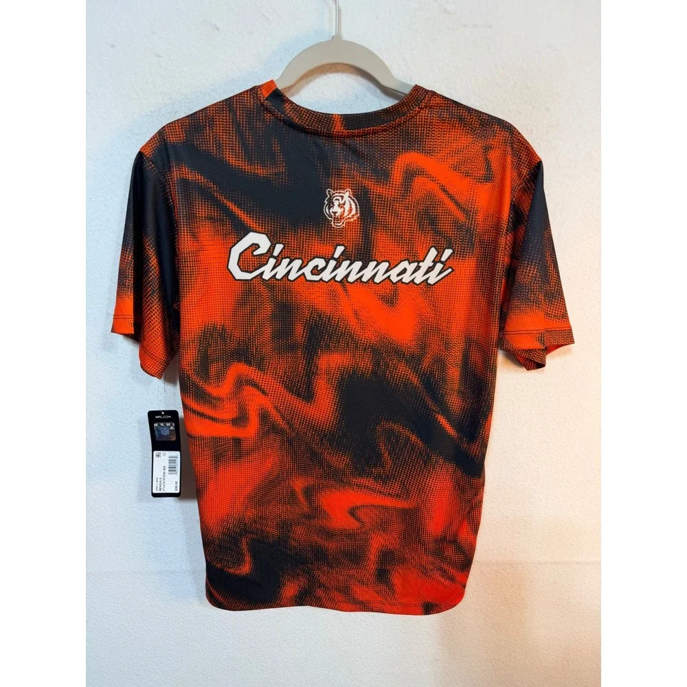 NFL Cincinnati Bengals Sublimated Graphic T-Shirt Kids Size L 14/16 Orange